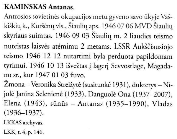Antanas-Kaminskas „Lietuvos kariuomenės karininkai 1918–1953“, 9 t., 271 p.